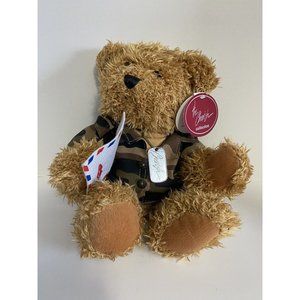 Teddy Bear Plush Camouflage Fatigues 10” Tall Cherish Dog Tag Envelope